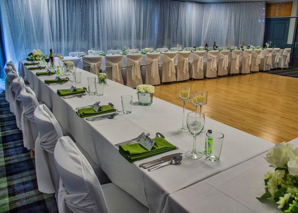 tables setup for event in the clubhouse