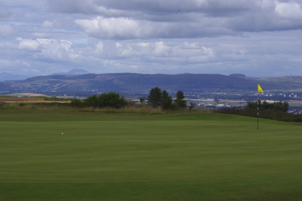 View of mountains from golf course